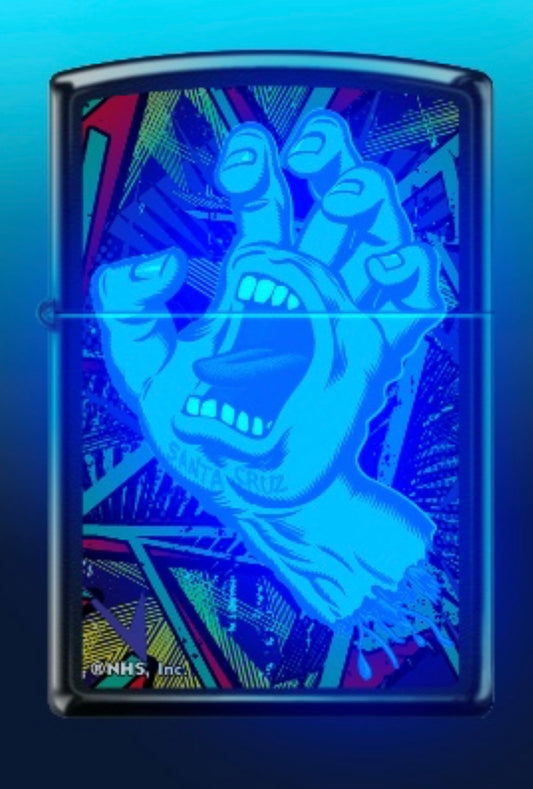Zippo Lighter NHS Santa Cruz Screaming Hand Blacklight