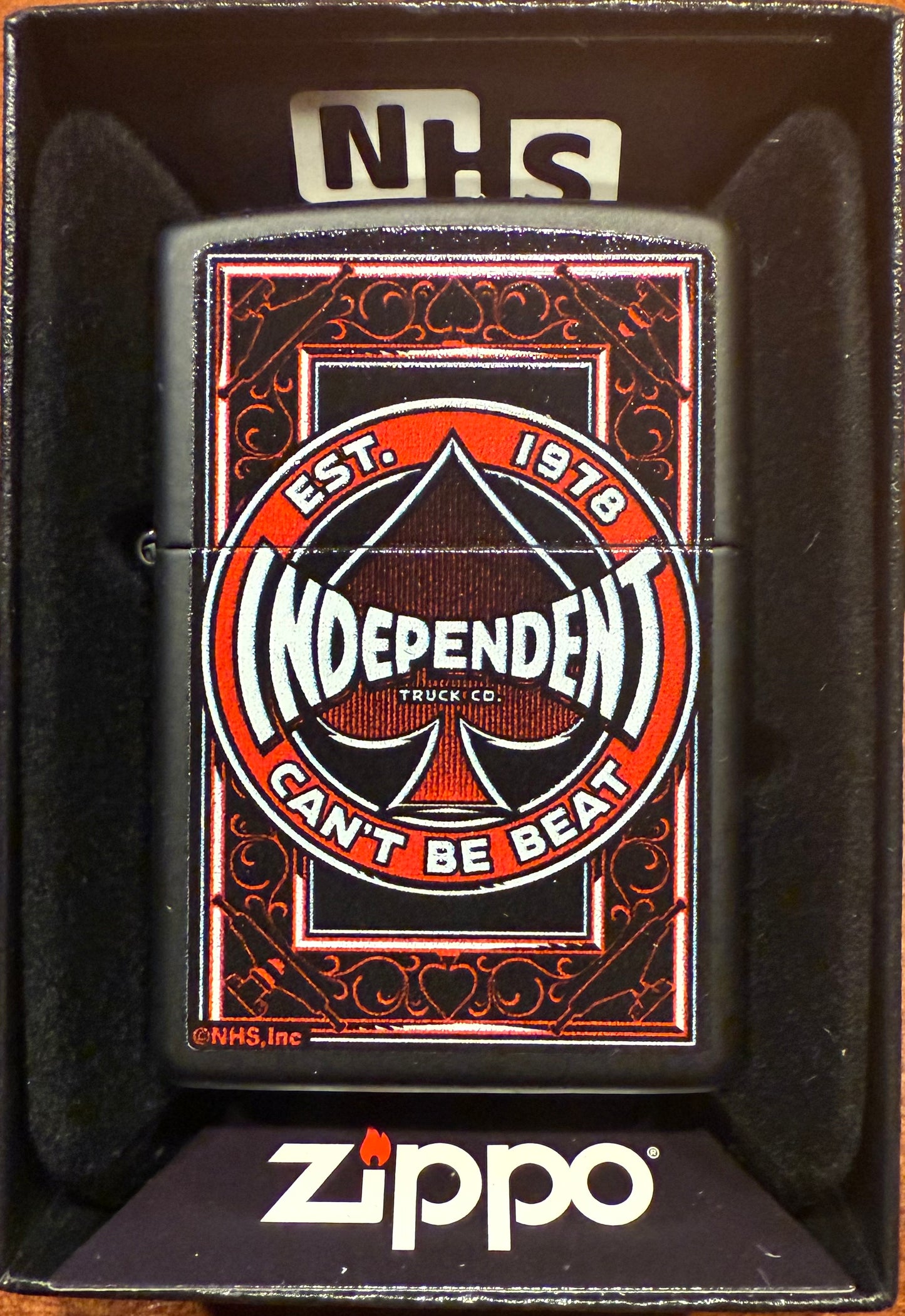 Zippo Lighter NHS Independent Spade Black Matte