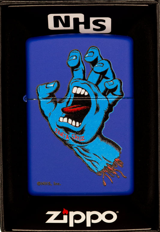 Zippo Lighter NHS Santa Cruz Screaming Hand Blue Matte