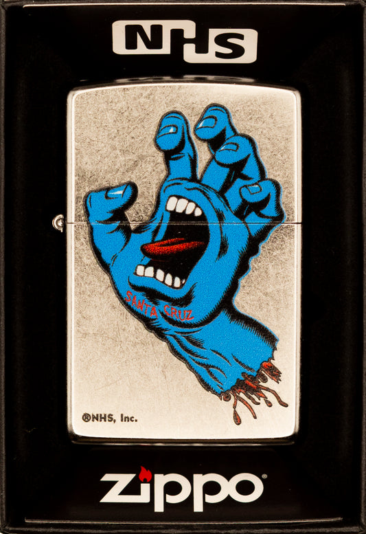 Zippo Lighter NHS Santa Cruz Screaming Hand Chrome