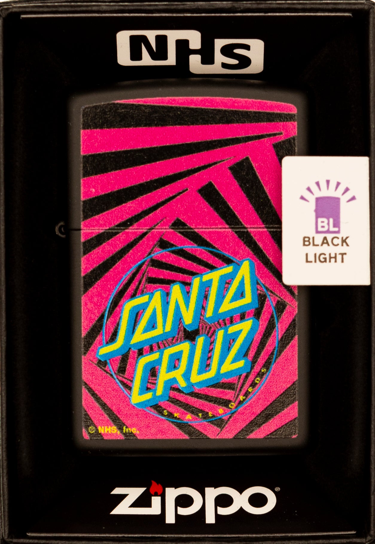 Zippo Lighter NHS Santa Cruz Pink / Black Light