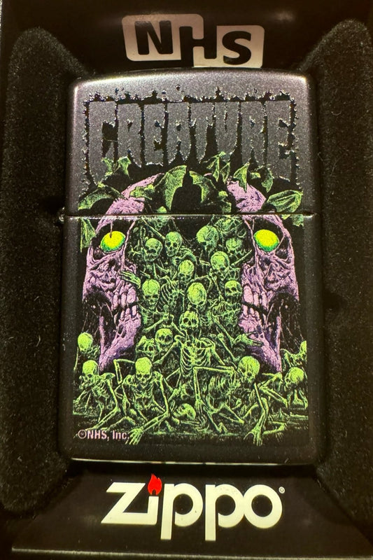 Zippo Lighter NHS Creature Cracked Open Skull Iridescent