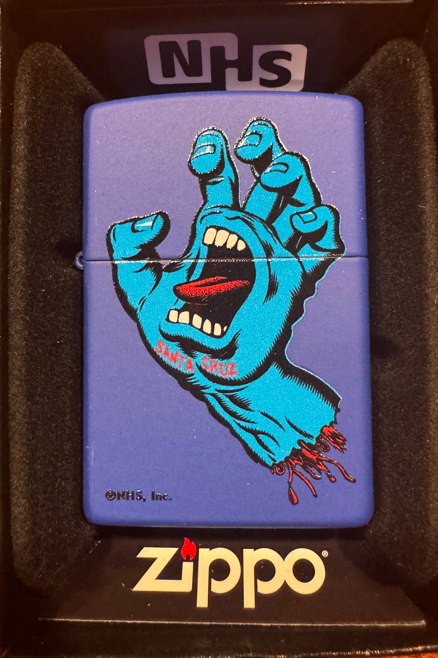 Zippo Lighter NHS Santa Cruz Screaming Hand Blue Matte