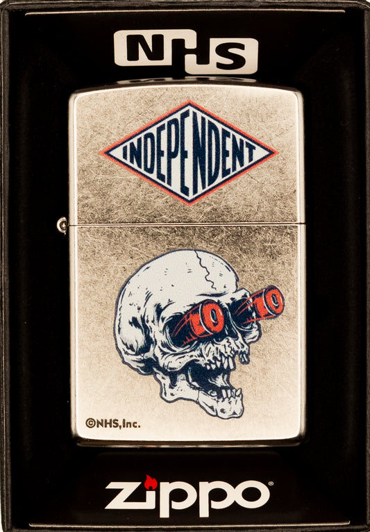 Zippo Lighter NHS Independent Skull Chrome