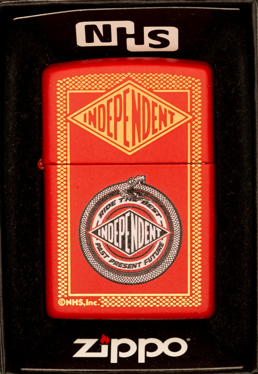 Zippo Lighter NHS Independent Red Matte