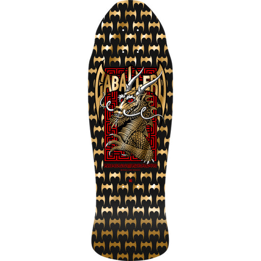 Powell Peralta Steve Caballero Dragon & Bats Reissue Skateboard Deck Black & Gold Foil - 9.625 x 29.75
